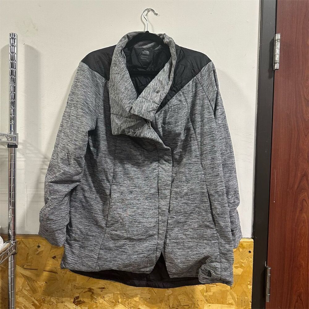 The North Face Womens Long Pseudio Cowlneck Full Zip Puffer Jacket Large